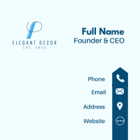 Blue Vintage Letter P Business Card Image Preview