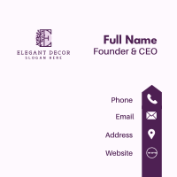 Purple Floral Letter E Business Card Image Preview