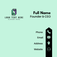 Outline Letter N Business Card Image Preview