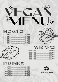 Trendy Vegan Restaurant Menu