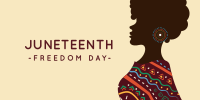 Beautiful Woman Juneteenth Twitter Post