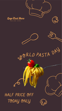 World Pasta Day Doodle Facebook Story