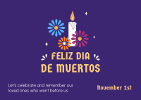 Feliz Dia De Muertos Postcard