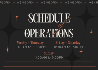 Quirky Operating Hours Postcard