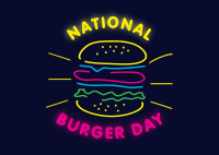 Neon Burger Postcard