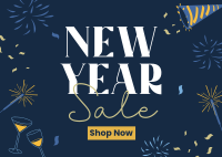 New Year Sparklers Sale Postcard