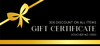 Elegant Golden Ribbon Gift Certificate