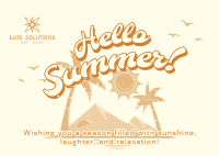 Vintage Summer Greeting Postcard Image Preview