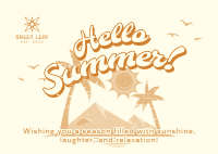 Vintage Summer Greeting Postcard Image Preview