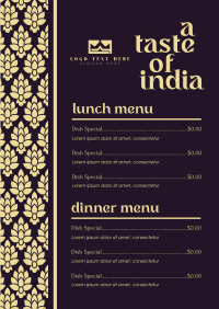Indian Taste Menu Image Preview