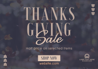 Thanksgiving Leaves Sale Postcard