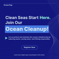 Ocean Day Clean Up Minimalist Instagram Post Design