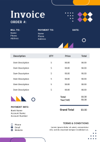 Modern Creative Memphis Invoice Image Preview