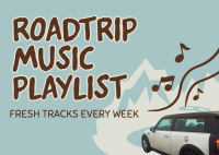 Roadtrip Music Playlist Postcard