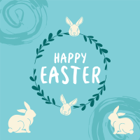 Easter Bunny Wreath Instagram Post Design