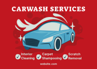 Carwash Services List Postcard Design