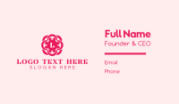 Pink Feminine Lettermark Business Card