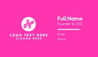 Pink Fashion Letter N Business Card