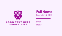 Purple Owl Mascot Business Card