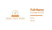 Orange Circle Banner Lettermark Business Card Design