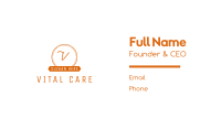 Orange Circle Banner Lettermark Business Card