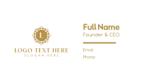 Golden Floral Lettermark Business Card