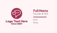 Flirty Love Message Chat Business Card Design