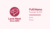 Flirty Love Message Chat Business Card Image Preview