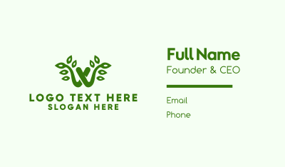 Natural Letter W  Business Card