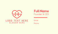 Red Heart Letter H Business Card Design