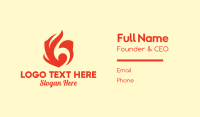 Red Flame Shield Business Card Design