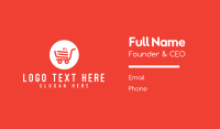 Modern Orange Shopping Cart Business Card