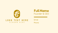 Cursive Gold Letter F Business Card Design