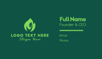 Green Natural Flame  Business Card