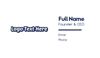 White & Blue Text Business Card Design