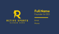 Yellow Thunderbolt Letter R  Business Card