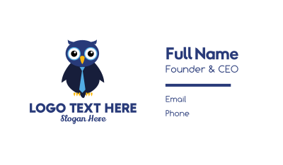 Cute Blue Owl Business Card
