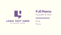 Purple Chat Letter L Business Card Design