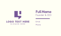 Purple Chat Letter L Business Card