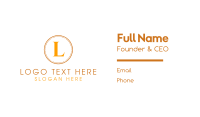 Gold Text Circle Business Card Design