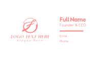 Pink Cursive F Business Card Design