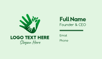 Green Natural Hands  Business Card Design