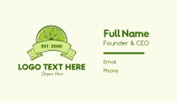 Rustic Green Lime Slice Business Card Design