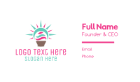 Colorful Sunny Cupcake Business Card