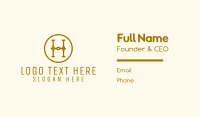 Gold Jewelry Letter H  Business Card