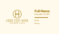 Gold Jewelry Letter H  Business Card Design