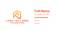 Abstract Orange House Roof Business Card Design