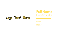 Yellow Handwritten Font Business Card Design