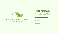 Green Origami Chameleon Business Card