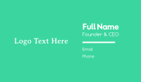 Fresh Green Serif Text Business Card